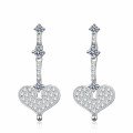 wholesale [Gold Plated] S925 Sterling Silver Moissanite Earrings Champagne Gold Ear Studs Heart Design Sweet Dangle Earrings Versatile High-End Feel-0-4