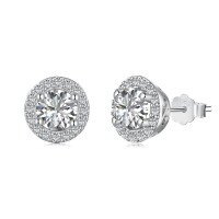 wholesale S925 Sterling Silver Cross-Border Europe and America Ring, Earrings, Necklace Set with Round Main Stone and Sparkling Zircon Inlay for Women, High-End Feel-DY1D0286-SW-WH 925 silver