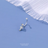 wholesale S925 Sterling Silver Forest Style Versatile Zircon Screw Earrings for Women, Light Luxury Advanced Sense Ear Hook Trendy Cross Earrings-Cross/Platinum/Single 925 Silver