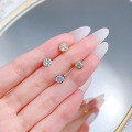 wholesale Metal: 925 Silver Gold Plated Zhuozhifan Jewelry New Single Diamond Stud Earrings Set with 50mm Zircon, Small and Exquisite, Versatile Style-0-3
