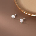 wholesale S925 silver diamond-encrusted hollow smile bead earrings, Korean-style small fresh smile ear accessories M00504-0-3