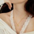 wholesale S925 Sterling Silver Popular Cross-Border Women's Necklace, Advanced and Exquisite Star and Moon Pendant Design, Versatile Crescent Collarbone Chain-0-2