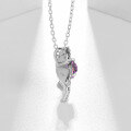 wholesale Designer-style S925 silver natural crystal pendant with 1ct floral motif and topaz gemstone necklace-0-2