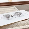 wholesale S925 Sterling Silver Bow Ribbon Inlaid with Diamond Ring for Women, New Fashionable and Luxurious, Minimalist and High-End-0-0