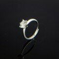 Sterling Silver Moissanite Six-Prong Light Luxury Adjustable Ring for Wholesale Social Media Live Streaming-0-5