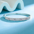 S925 Sterling Silver Moissanite Bracelet, Light Luxury Starry Sky Bangle for Women, Ready to Ship-0-0