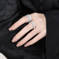 wholesale S925 Sterling Silver New Matte Brushed Minimalist Women's Ring, Small and Unique Original Heavy Duty Design Silver Ring-0-3