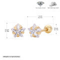 wholesale 925 Sterling Silver Five-point Star Zircon Studs Earrings For Women-0-9