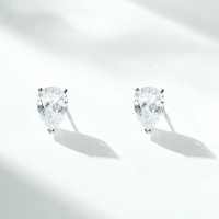 S925 Sterling Silver Waterdrop Red Agate Zircon Green Nano Earrings-White Diamond Teardrop ED008  925 Silver