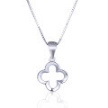 wholesale S925 Sterling Silver Four-Leaf Clover Pendant Necklace, Simple and Elegant Women's Jewelry Wholesale from Source Factory-0-4