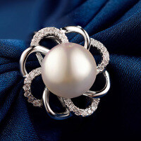 wholesale S925 Sterling Silver Fashionable Minimalist Pearl Jewelry, Korean and Japanese Style Zircon Adjustable Open Shell Pearl Ring for Women-Pearl Ring Adjustable opening