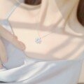 wholesale S925 Sterling Silver Cosmic Planet Moonstone Necklace for Women, Minimalist Blue Galaxy Luxury Style Surrounding Star Collarbone Chain-0-3