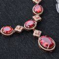 wholesale S925 silver European and American new fashion exquisite and elegant 5A zircon ruby necklace women's jewelry accessory necklace cross-border-0-2