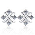 wholesale S925 sterling silver cross-border wholesale small windmill moissanite earrings, high-end women's jewelry ear studs-0-4
