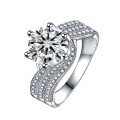 wholesale S925 Sterling Silver 5 Carat Three Lives Love Moissanite Ring for Women, Cross-Border Hot-Style Wedding Proposal Wholesale-0-5