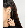 wholesale S925 Sterling Silver Korean Version Ins Minimalist Design Versatile Mini Micro-Set Zirconia Textured Ear Clips for Women-0-2