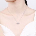 Sterling Silver Korean Fashion Women's Ins Pendant TikTok Accessory Wholesale Evil Eye Moissanite Necklace-0-4