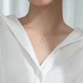wholesale S925 silver sweet Japanese-style delicate diamond-inlaid small heart-shaped necklace for women D5421-0-1