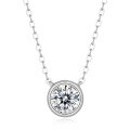 wholesale S925 rose gold plated sterling silver with moissanite bubble pendant necklace including chain, in stock-0-9