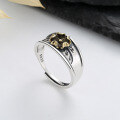wholesale S925 Sterling Silver Vintage 3D Floral Design Ring Dark Gothic Style Fashion Trend Index Finger Ring-0-0