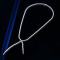 925 Silver Graduated Fringe Moissanite Necklace Women's Minimalist Design-0-1