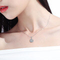 wholesale S925 Sterling Silver Gemstone Colored Zircon Pendant Flower Aquamarine Collarbone Chain Star Necklace Women High-end Wholesale-0-1