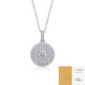 wholesale S925 Silver Cross-Border Fashion Round Full Diamond Extravagant Pendant for Women, Light Luxury High-End D Color Moissanite Necklace Wholesale-0-6