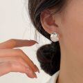 wholesale S925 Sterling Silver Irregular Semi-Sphere Stud Earrings Women Japanese Korean New Fashion Trendy Heavy Duty Earrings-0-0