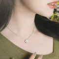 wholesale Silver jewelry, delicate flower necklace for women, luxury niche design, ins high-end full diamond collarbone chain-0-3