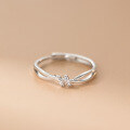 wholesale S925 Sterling Silver Fresh and Sweet Ins Style Niche Design Personalized Diamond-Inlaid Cross Ring R02401-0-4