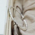wholesale 999 Silver Hand-Chased Hammered Textured Bangle for Women, Vintage Pure Silver Youthful Minimalist Exotic Unisex Openable Trendy Bracelet-0-0