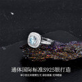 Sterling Silver Full-Coverage Moissanite Square-Cut Ring-0-1