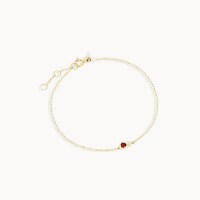 wholesale S925 Sterling Silver Daily Versatile Birthstone Zircon Bracelet, European And American Fashion Ins Style Four-claw Zircon Setting Cross-border Jewelry-Golden July-Deep Red 8#&gt;925 Silver
