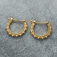 wholesale 925 Silver Hypoallergenic Hollow Floral Pattern Multi-Combination U-Shaped and C-Shaped Earrings and Ear Cuffs, Dunli Jewelry Summer New Collection-Hollow pattern ear clips 925 silver