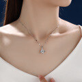 wholesale S925 Silver Four-Leaf Clover Moissanite Zirconia Minimalist Pendant Necklace-0-2