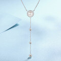 wholesale S925 Sterling Silver Women's Freshwater Pearl Pendant Moissanite Collarbone Chain Korean Style Luxury Line Tassel Necklace-0-0