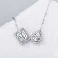 S925 Silver Irregular Moissanite Pendant Necklace for Women-0-0