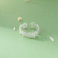 wholesale S925 Sterling Silver Fresh and Sweet Ins Style Niche Design Exquisite Hollow Flower Ring R02468-0-3