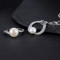 wholesale S925 Sterling Silver Fashionable and Elegant Light Luxury High-end 9mm Bread-shaped Freshwater Pearl Ring-0-4