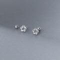 wholesale S925 Sterling Silver Korean-style Minimalist Elegant Twisted Pentagram Hollow Light Bead Spiral Ear Accessories M01314-0-3