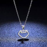 S925 Sterling Silver Forbidden City Longevity Locket Moissanite Necklace Pendant-Pendant + Chain (set with moissanite)  925 Silver