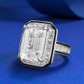 wholesale S925 silver new jewelry, luxury-set 10*14 Asscher-cut high-carbon diamond ring,-0-1
