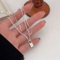 wholesale S925 Sterling Silver Double-Layer Snake Bone Chain Necklace for Women, Korean Spring and Summer New Style, Xiaohongshu Viral Stackable Collarbone Necklace-0-3