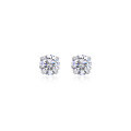 wholesale S925 Sterling Silver Minimalist and Elegant Sleep-Proof Small Stud Earrings for Women, Basic Round Cultured Piercing Moissanite Earrings-0-10
