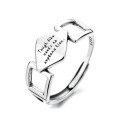 wholesale S925 Sterling Silver Irregular Chain Edge Square Triangle Letter Ring Ins Japanese and Korean Style Band-0-4