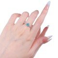wholesale S925 silver jewelry 5*7mm Paraiba small fresh fashion ring for spring and summer seasons-0-4