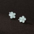 wholesale S925 Sterling Silver Fresh and Sweet Ins Style Designed Synthetic Five-Petal Flower Ear Studs M06669-0-2