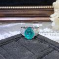 S925 Silver Vintage 6-Carat Pigeon Egg Ring in Paraíba Color-0-0