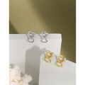 wholesale S925 Sterling Silver 275 Korean Version INS New Hollow Double-Layer Heart Stud Earrings Versatile Elegant Women's Earrings-0-1