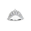 S925 Silver Victorian Crown French Pavé Moissanite Diamond Ring-0-3
